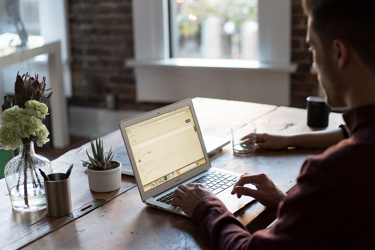 person working on laptop